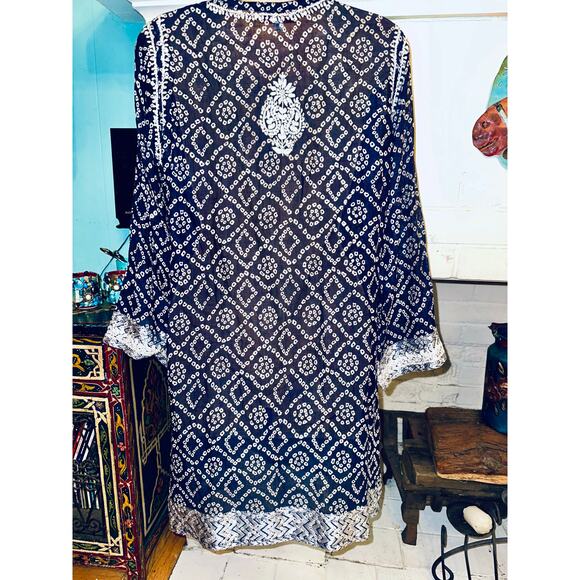 ALKA VERA HEAVILY EMBROIDERED BLOCK PRINT BOHO TUNIC OR MINIDRESS BOHO - Picture 2 of 6
